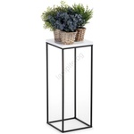 HowHomely Стойка за цветя BASICLOFT 60x24 черен/бял (DD0177)