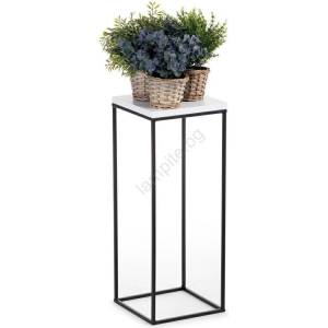 HowHomely Стойка за цветя BASICLOFT 60x24 черен/бял (DD0177)