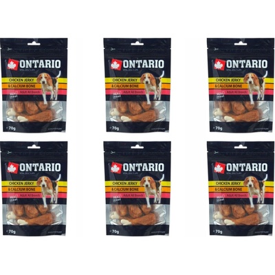 Ontario Pochoutka kuřecím obalená vápníková kost 6 x 70 g
