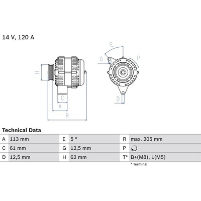 BOSCH 0 986 049 530 generátor (0986049530)