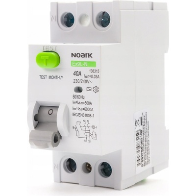 Noark Electric Ex9L-N 2P 25A AC 30mA – Zboží Mobilmania