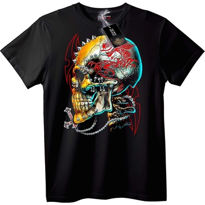 NOONEBRAND Тениска Череп с Кръст и Вериги - XS, Black