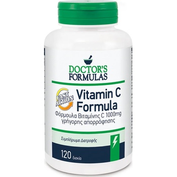 Doctors formulas Хранителна добавка витамин Ц бърза абсорбация 1000 мг , Doctor' s Formulas Vitamin C Fast Action 120Caps
