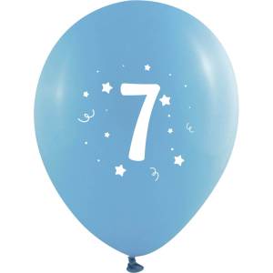 Globos Festival БАЛОНИ 10 БР. 12" - 30 СМ С ПЕЧАТ - ЦИФРА 7