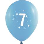 Globos Festival БАЛОНИ 10 БР. 12" - 30 СМ С ПЕЧАТ - ЦИФРА 7