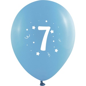 Globos Festival БАЛОНИ 10 БР. 12" - 30 СМ С ПЕЧАТ - ЦИФРА 7