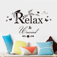 U Foťáka Samolepka na zeď Relax a Unwind citát 82x51cm