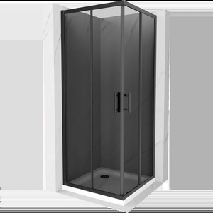 Mexen Rio квадратна душ кабина 80 x 80 см, графит, черна + тава Flat, бяла (860-080-080-70-40-4010B)