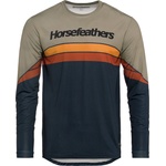 Horsefeathers Мъжка фланелка с дълъг ръкав за колоездене Horsefeathers Quantum L/S Bike Jersey Cycling jersey - Indigo / Taupe (056-3962-0312)