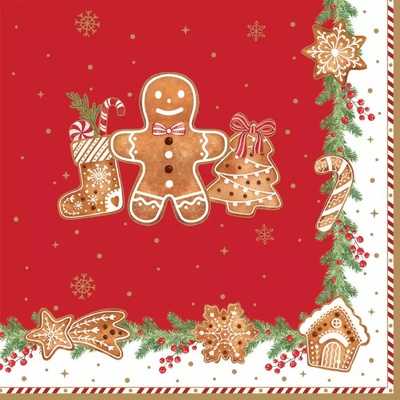 Easy Life Papírový ubrousek Fancy gingerbread 33x33cm 20ks