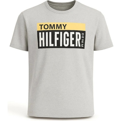 Tommy Hilfiger pánské tričko s krátkým rukávem Iconic Logo šedé