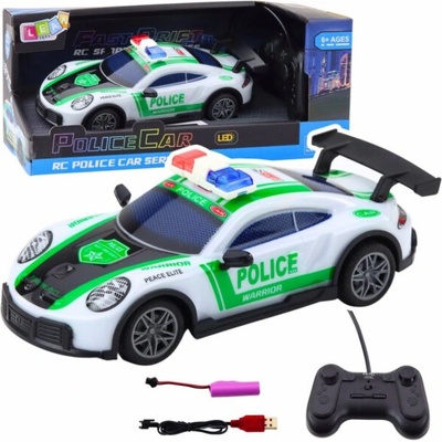 LeanToys RC Drift policejní sportovní auto RTR s LED světly 1:22
