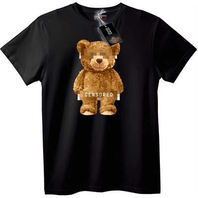 NOONEBRAND Тениска Цензуирано плюшено мече - XS, Black