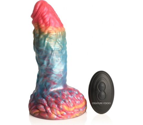 Creature Cocks Rainbow Phoenix Vibrating Silicone Dildo