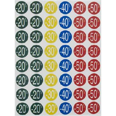 APLI Етикет, за отстъпка, 24 мм, кръгъл, цветен, apli, 240 етикета/пакет, -30-70 101373 (101373)
