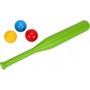 Baseballová pálka 50cm + loptičky 3ks plast mix farieb