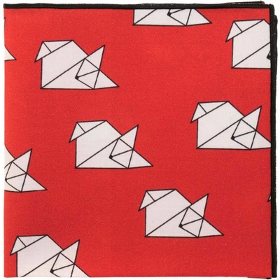 Bavlněný kapesníček červený "origami"
