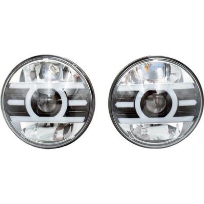 Súprava 7" LED svetlometov, Čierna, Jeep Wrangler JK, TJ, CJ's, serie XBS, Eyebrow