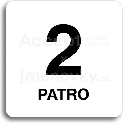 ACCEPT Piktogram 2 patro - bílá tabulka - černý tisk bez rámečku