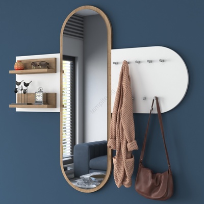 ASIR GROUP Огледало RANI 125x120 см бял/кафяв (AS1743)