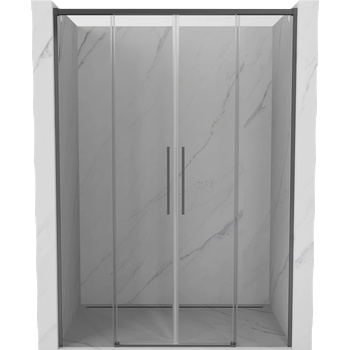 Mexen Rox Дует плъзгащи се душ врати 160 см, прозрачни, gun metal - 8C2-160-002-95-00 (8C2-160-002-95-00)