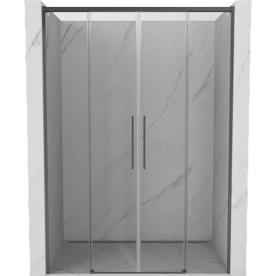 Mexen Rox Дует плъзгащи се душ врати 160 см, прозрачни, gun metal - 8C2-160-002-95-00 (8C2-160-002-95-00)