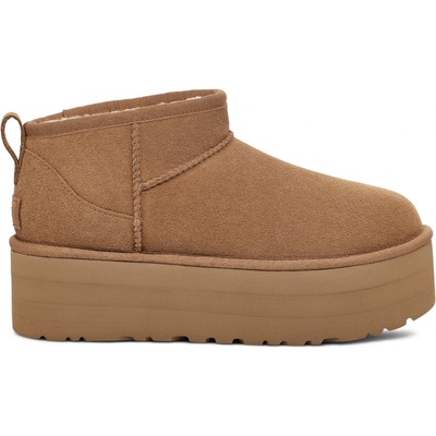 UGG semišové snehule W Classic Ultra Mini Platform hnedá 1135092