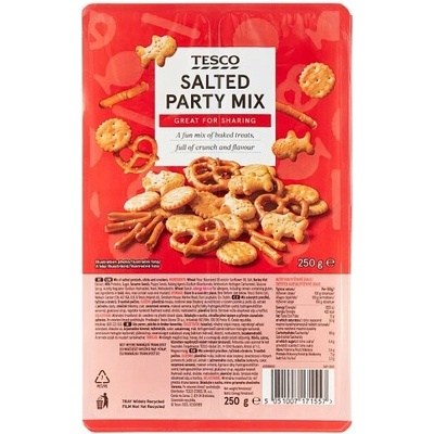 Tesco Mix solených praclíkov tyčiniek a krekrov 250 g