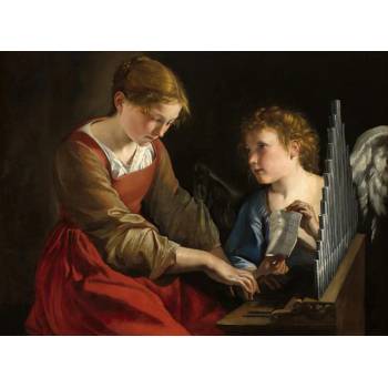 Grafika - Puzzle Gentileschi and Giovanni Lanfranco: Saint Cecilia and an Angel - 2 000 piese