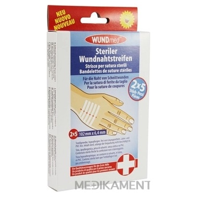 Wundmed Sterilné Prúžky Na Stiahnutie Reznej Rany (102 mm x 6,4 mm) stehy 2x5 ks
