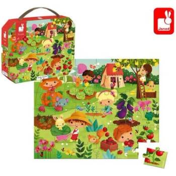 Image 1 of Janod - Детски пъзел в куфарче - Градина - 36 части (J02648)