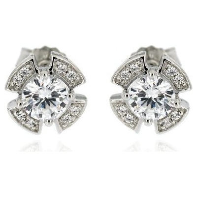 Zlatnictví U Kostela náušnice s bílými zirkony 10332