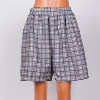 Мъжки карирани макси шорти в сиво