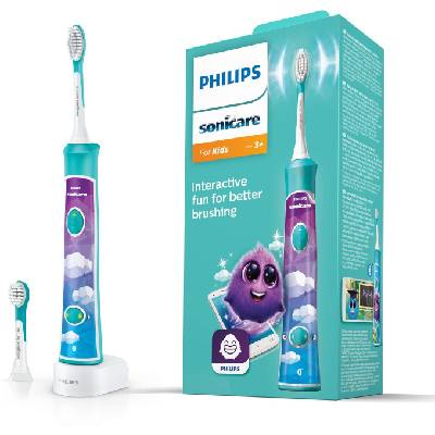 Philips Sonicare For Kids Sonický elektrický zubní kartáček dětský s bluetooth Barva: zelená, HX6322/04