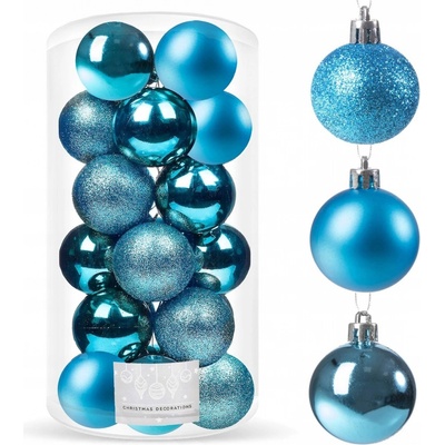 SPRINGOS Vianočné banky svetlomodré mix 4cm sada 20ks