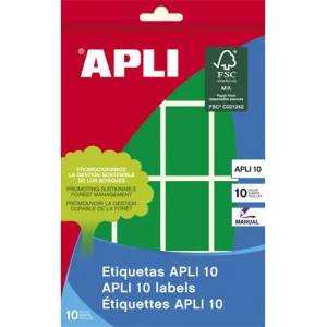APLI Етикети, 25x40 mm, с ръкописен текст, цветни, със заоблени ъгли, APLI, зелени, 128 етикета в опаковка 02757 (02757)