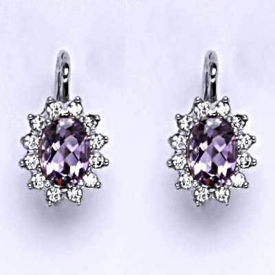 Čištín 162362014 Kate přírodní ametyst světlý a čiré zirkony NK 1480