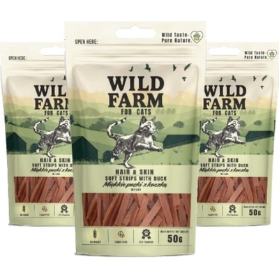 Wild Farm mäkké kačacie prúžky s hair&skin 3 x 50 g