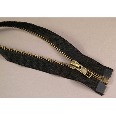 Deliteľný kovový starokovový zips č.5 viac farieb - dĺžka (30 - 100 cm) 60 cm čierna bez ozdoby