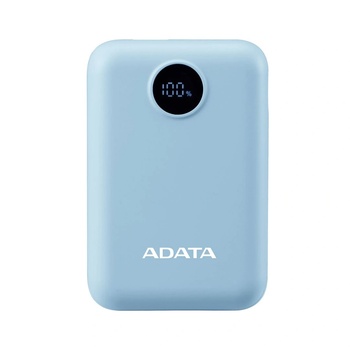 ADATA C100 Powerbank 10000mAh Цифров дисплей Светлосин (PC10022-12LB)