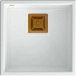 Quadron Мивка за под плот Quadron Unique David 40 от композитен материал, бяла - медна, 42x42 см (HQD4242U1-C1) Мивка за вграждане