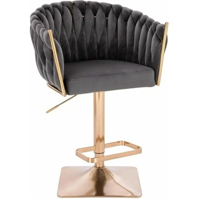 LuxuryForm Design Norden Velur na zlatej hranatej podstave tmavo šedá