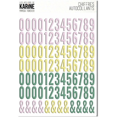 LES ATELIERS DE KARINE Puffy samolepky čísla - Mimosa Forever