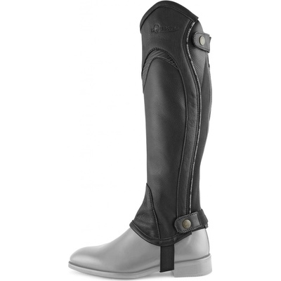 Equestro Minichapsy kožené Piping černé – Zboží Dáma