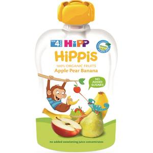 HiPP Био Плодова закуска ябълки, круши и банан 100 гр. - 4+ месеца