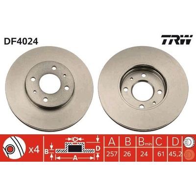 Brzdový kotouč TRW DF4024