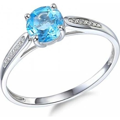 Gems Prsten Anya bílé zlato s brilianty a modrým topazem 585 38 1 0817.1B00.0.55.HSI.603