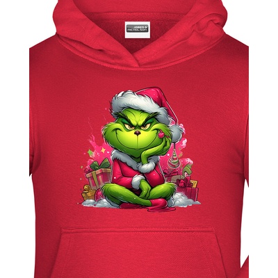 Dětská mikina Grinch s dárky Červená