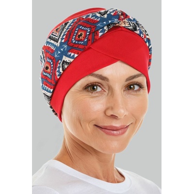 Aradesa dámský turban s páskem červený