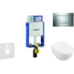 Geberit Kombifix - Модул за окачена тоалетна с бутон Sigma20, лъскав хром/мат хром + Villeroy Boch - тоалетна и седалка, DirectFlush, SoftClose, CeramicPlus 110.302. 00.5 NI6 (110.302.00.5 NI6)